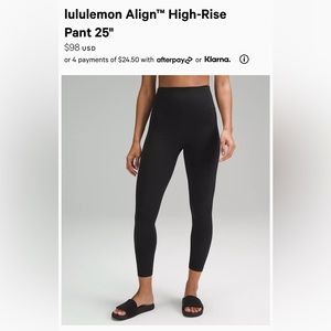 lululemon Align™ High-Rise Pant 25” in black